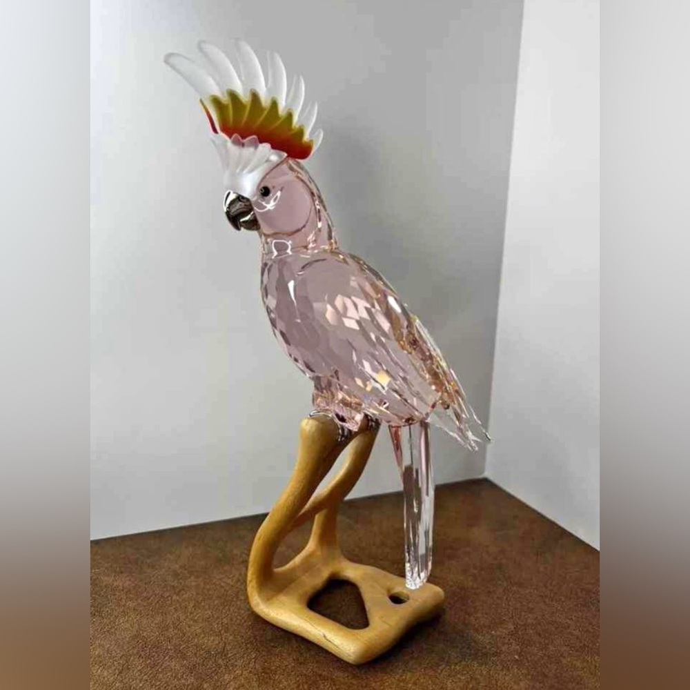 Swarovski Crystal Parrot with Pink and White Details